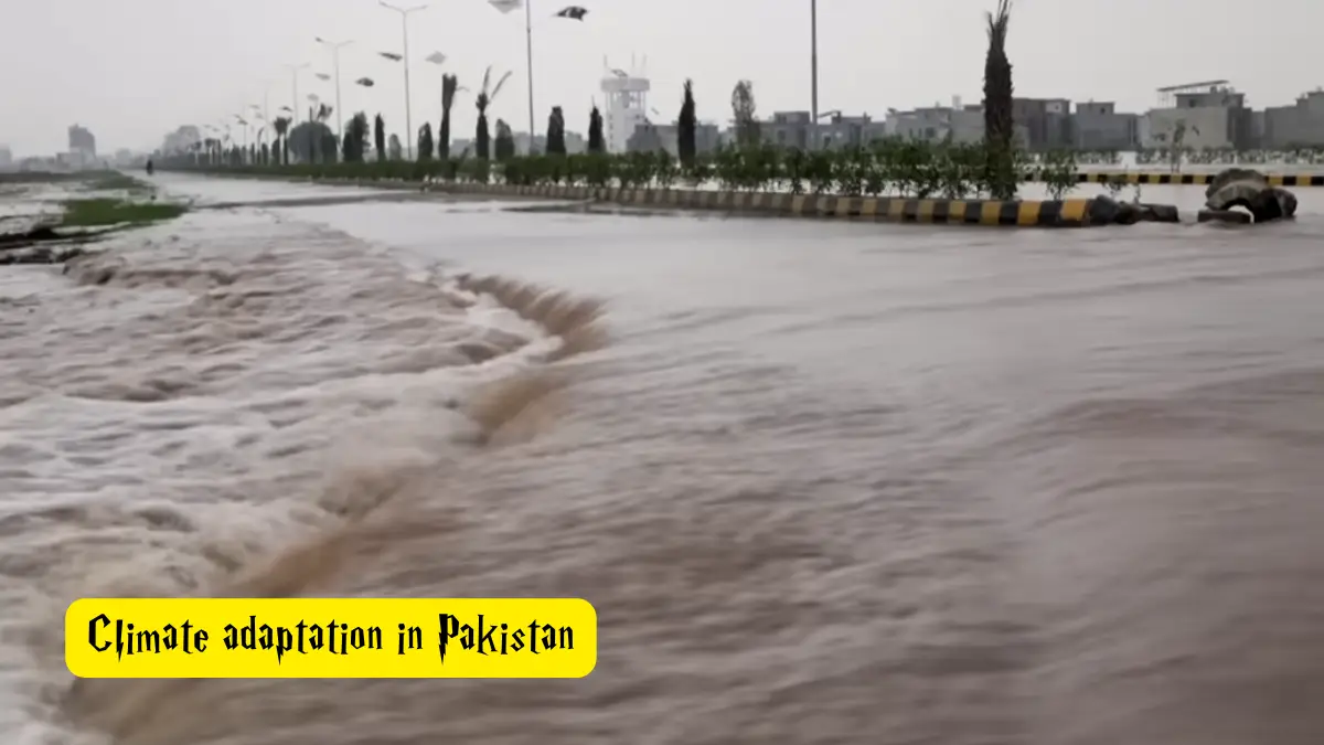 Climate adaptation in Pakistan — floodwater overwhelms a main road