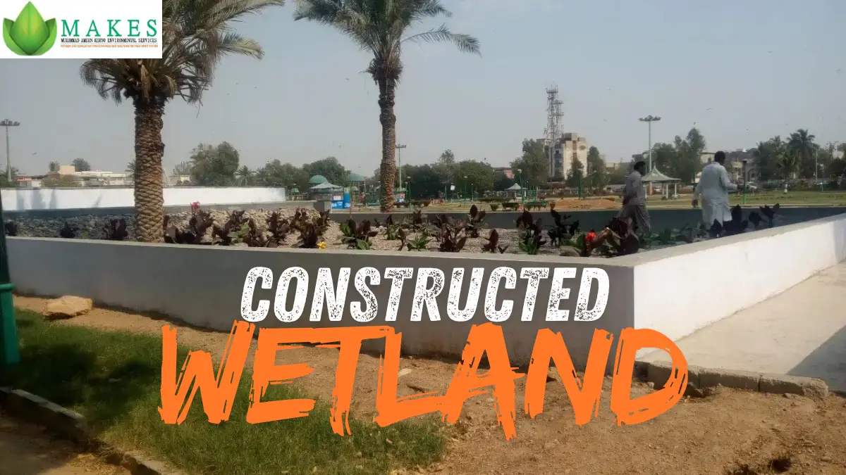 Constructed wetland wastewater treatment system by MAKES Pakistan