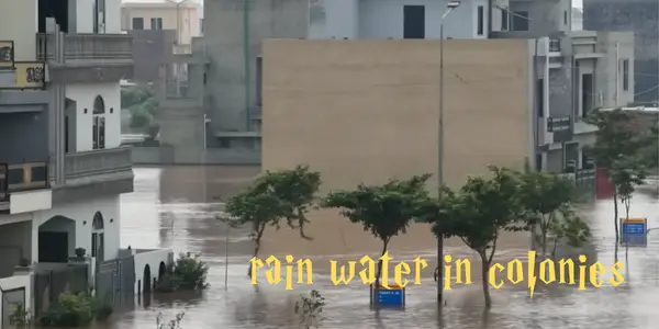 Rainwater trapped inside residential colonies after heavy monsoon